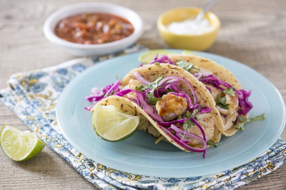 Spicy Fish Tacos with Cabbage Slaw