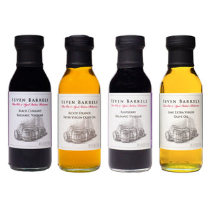 
                  
                    Black Currant Balsamic, Blood Orange EVOO, Raspberry Balsamic, Lime EVOO 4 Pack
                  
                