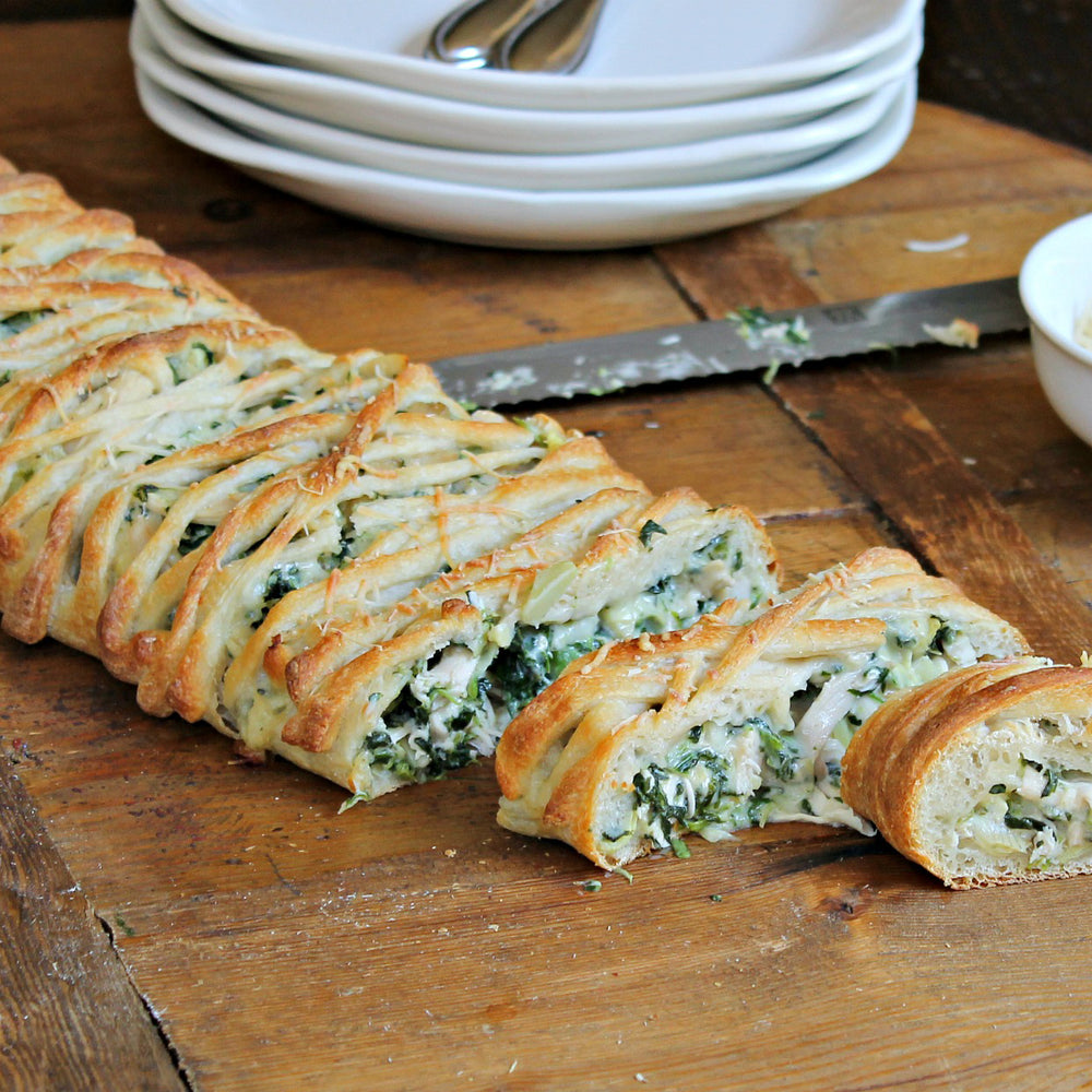 Spinach And Artichoke Dip Stuffed Garlic Bread