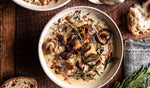 Wild Rice Chicken Soup with Roasted Mushrooms
