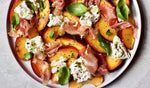 Fresh Peach, Burrata and Prosciutto Salad