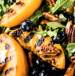 Grilled Peach Salad with Pecans and Red Apple Balsamic Vinegar