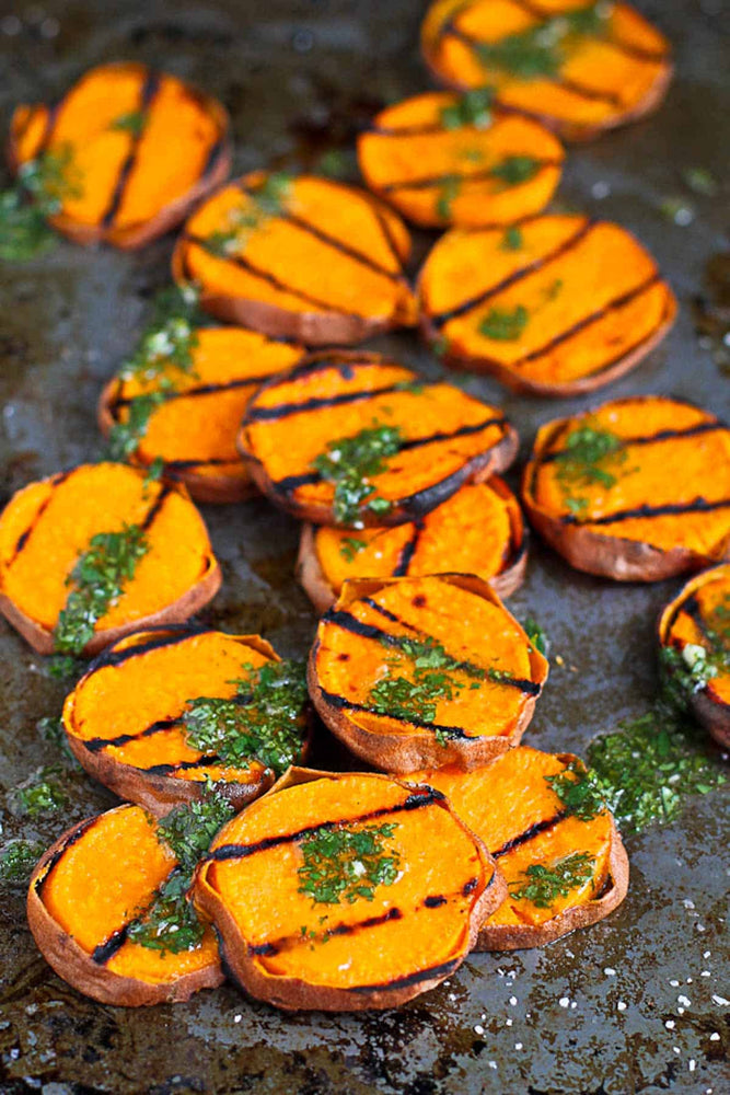 Grilled Sweet Potatoes with Lavender Balsamic Vinegar
