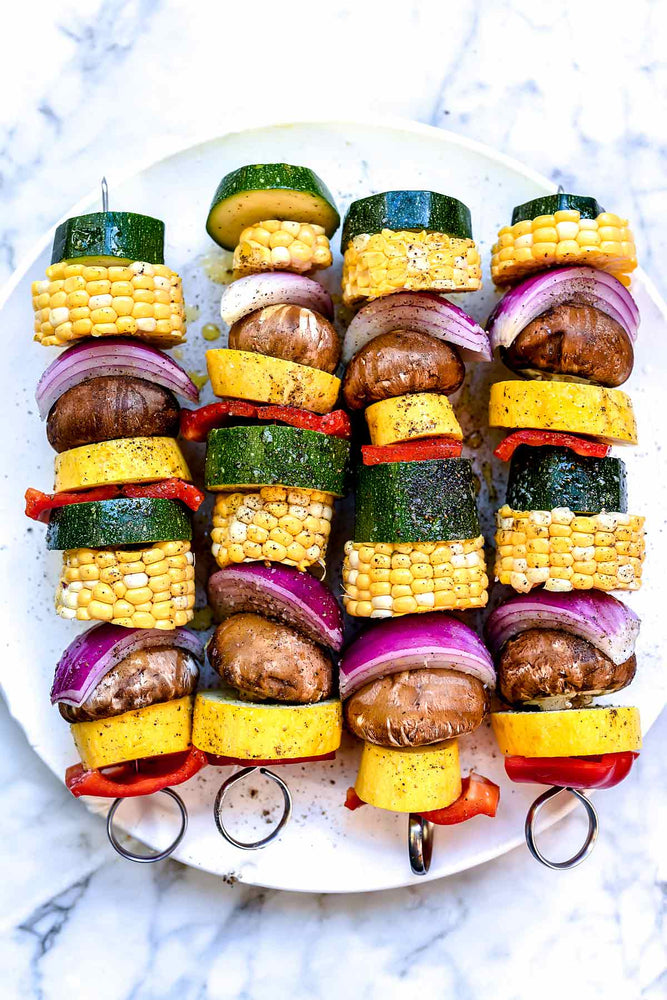 Strawberry Balsamic Glazed Grilled Vegetables Skewers