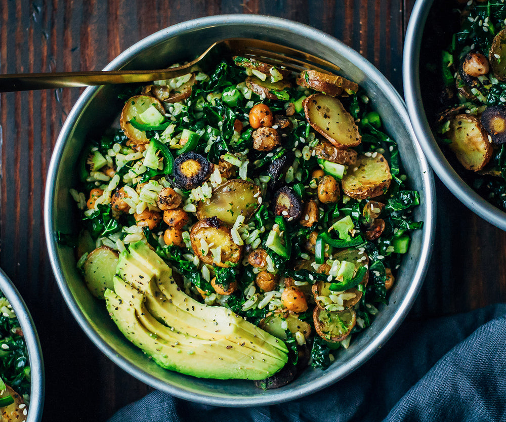 Pesto Kale Salad with Meyer Lemon and Strawberry Dressing