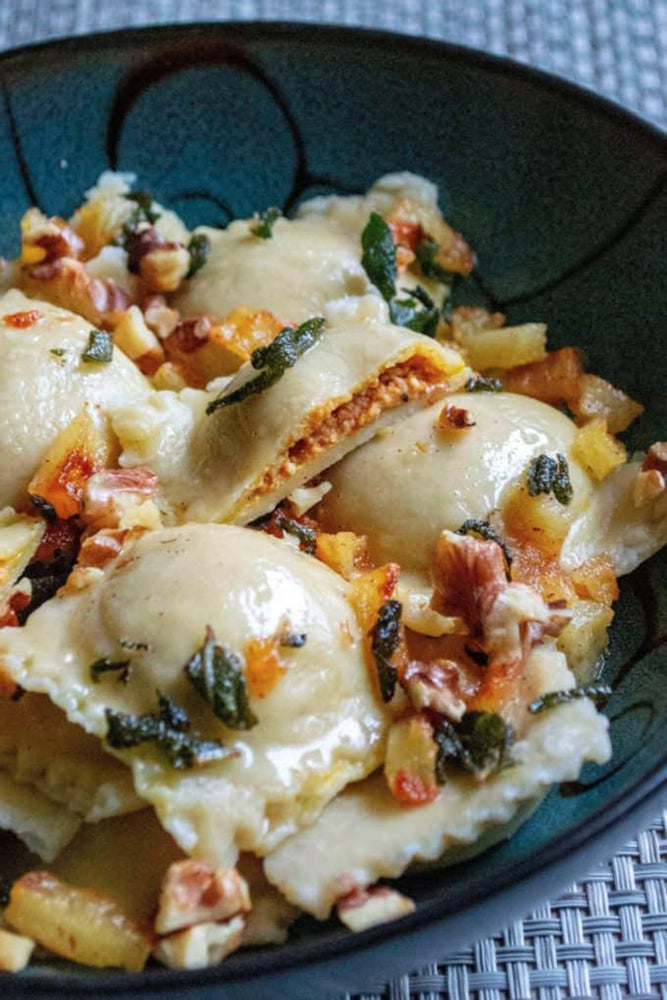 Pumpkin Ravioli in Sage Butter Sauce