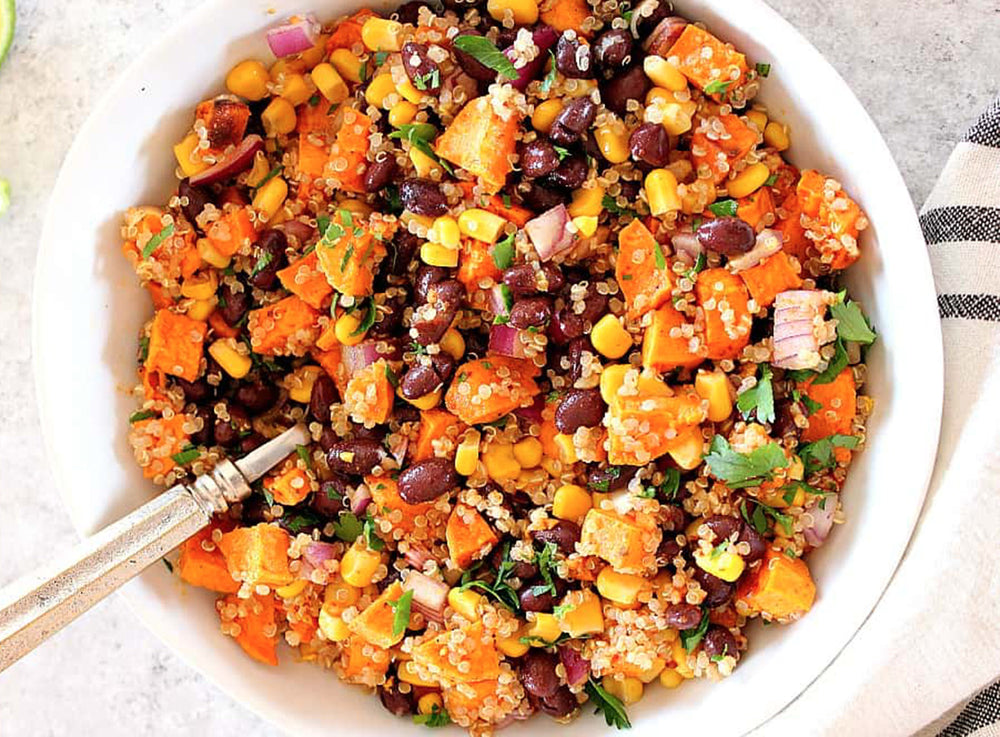 Roasted Sweet Potato Black Bean Quinoa Salad Recipe