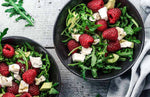 Salad with Goat Cheese, Avocado & Raspberries