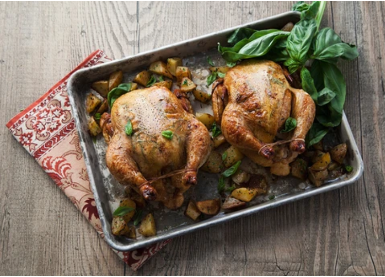 Cornish Hens with Sweet Basil Extra Virgin Olive Oil