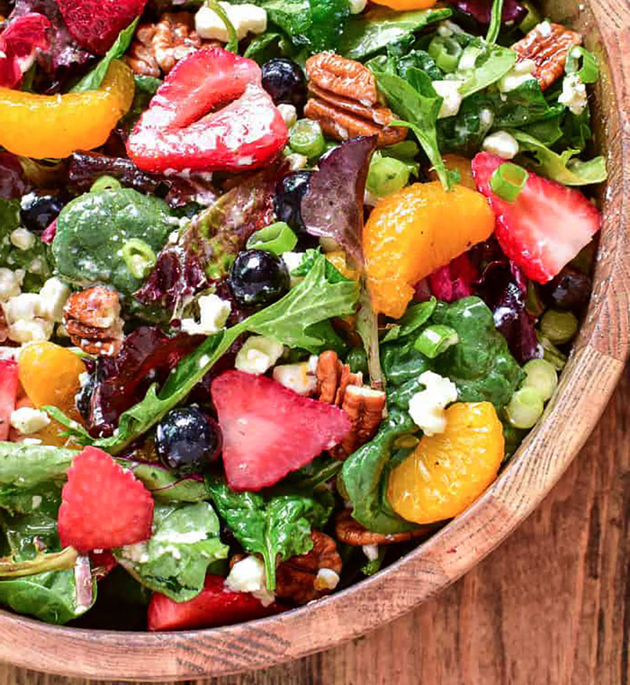 Summer Strawberry Salad with Cucumber Balsamic Dressing