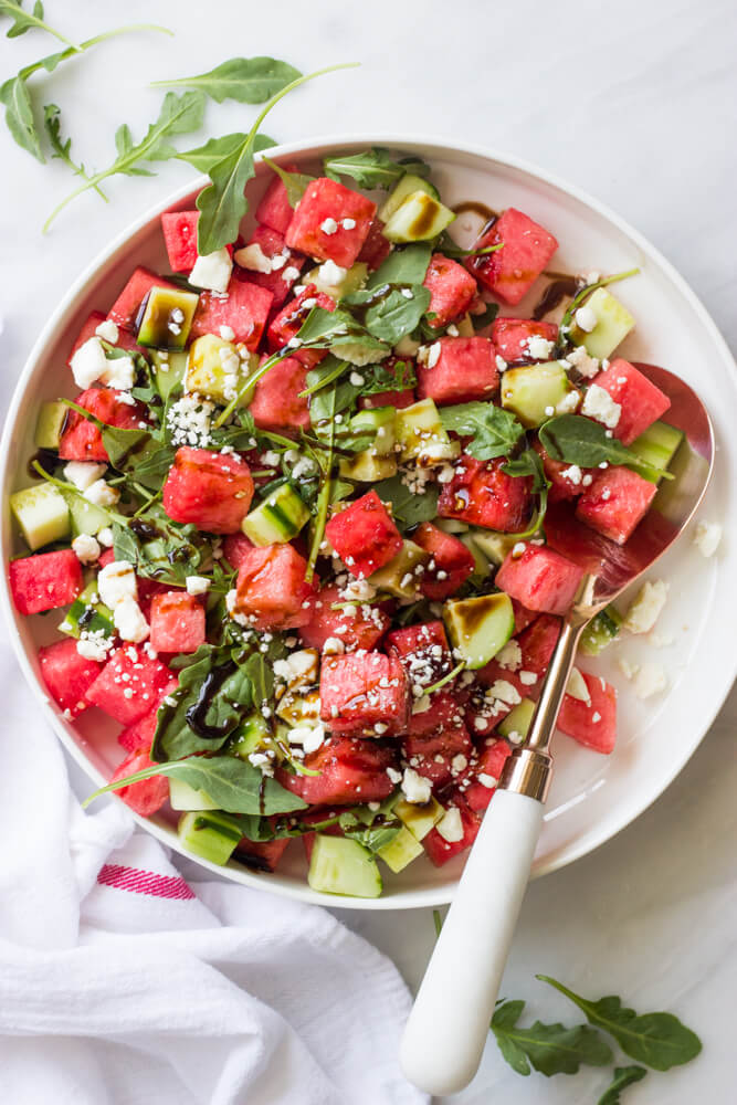 Water Melon and Cucumber Salad