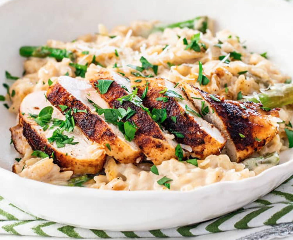 Creamy Parmesan Orzo with Chicken