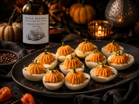Habanero Pumpkin Deviled Eggs