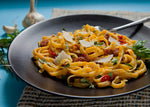 Fettuccini with Butternut Squash Sauce & Pancetta w/ Tuscan Herb Oil