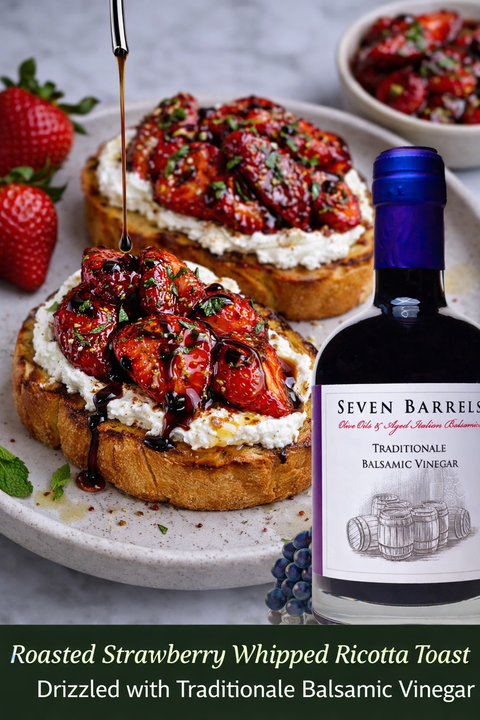 Roasted Strawberry Whipped Ricotta Toast