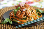 Shrimp Zoodle Salad with Pink Grapefruit-Basil Vinaigrette