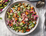 Sweet Potato, Chickpea, Feta salad with Cucumber and Blood Orange Dressing