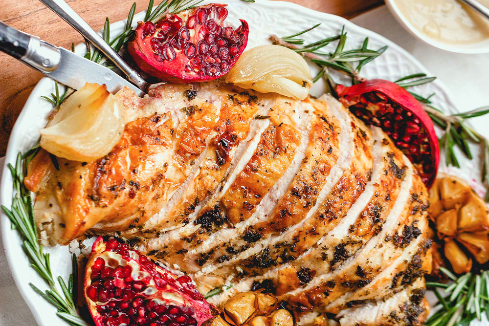 Roasted Turkey Breast with Garlic Herb Butter