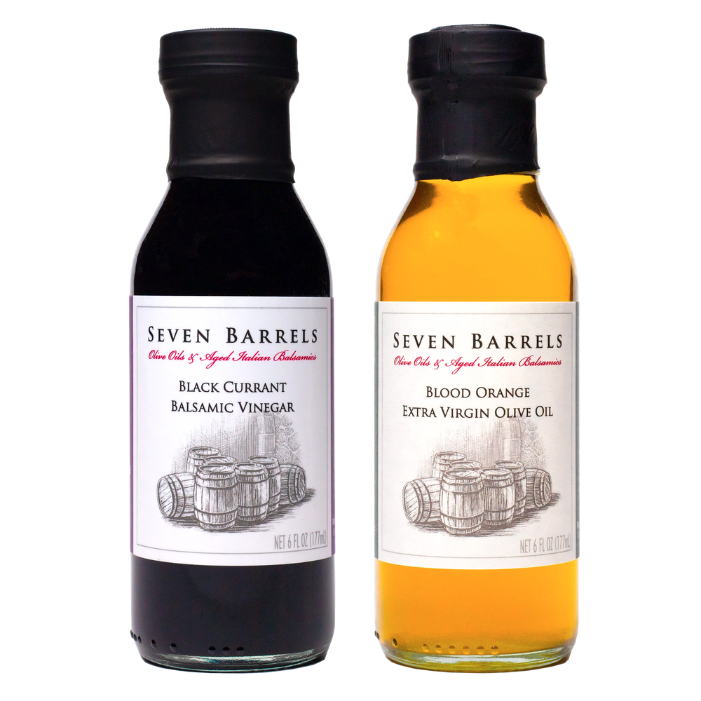 Black Currant Balsamic Vinegar and Blood Orange Extra Virgin Olive Oil