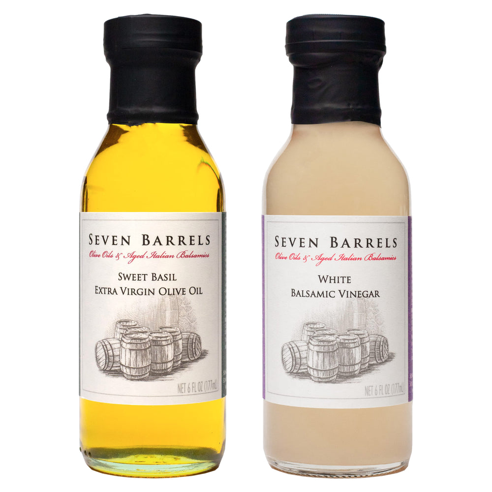 
                  
                    White Balsamic Vinegar and Sweet Basil Extra Virgin Olive Oil
                  
                